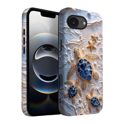 for iPhone 17 Pro Max/iPhone 18 Pro Max Case | Beige Navy Blue Stars | Slim Drop Protection Design