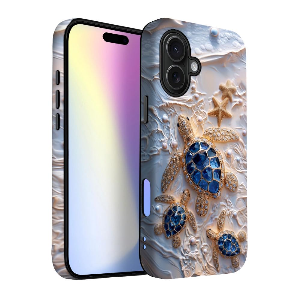 for iPhone 17 Pro Max/iPhone 18 Pro Max Case | Beige Navy Blue Stars | Slim Drop Protection Design