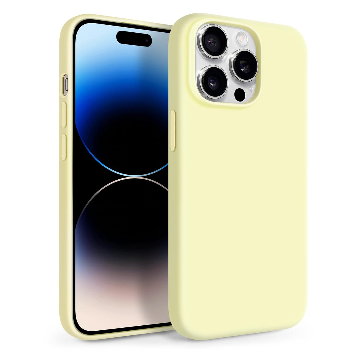 Newseego for iPhone 17 Pro Max Case with Camera Control Button, Solid Color Liquid Silicone Case for Women Girls Men Anti-Scratch Lining Shockproof Drop Protective Cover for iPhone 17 Pro Max-Yellow