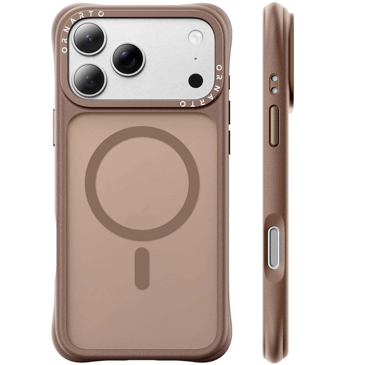 ORNARTO Magnetic for iPhone 17 Pro Max Case, Translucent Matte, Chalk Pink