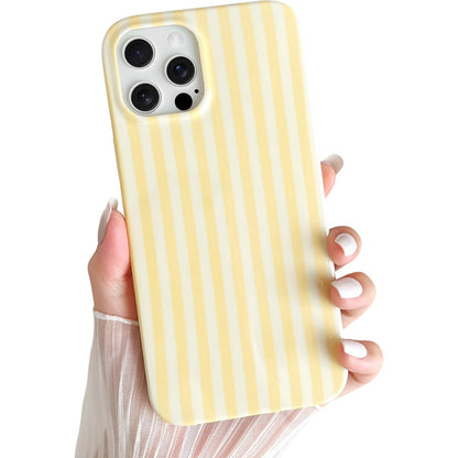 Yeddabox for iPhone 16 Pro Case Cute Striped Phone Case Soft TPU Slim Shockproof Phone Cover for Women Girls, Pink and Yellow