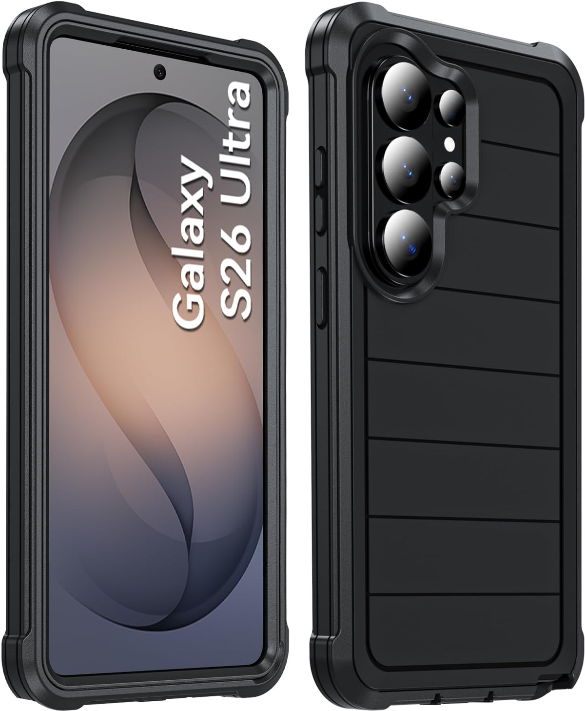 Hensinple for Samsung Galaxy A37 5G Phone Case with Screen Protector, Heavy Duty Military Shockproof Full Body Durable TPU Protective Cover Case for Samsung A37 5G (Black)