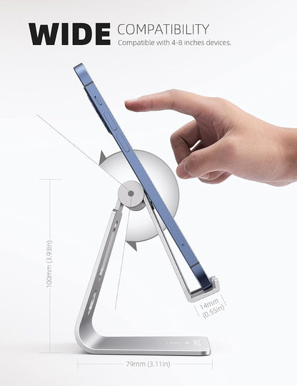 Lamicall Aluminum Cell Phone Stand, Adjustable Desk Phone Holder for iPhone