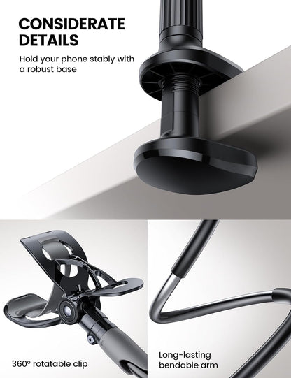 Lamicall Gooseneck Bed Phone Holder 33.4" Full Adjustable Flexible Arm