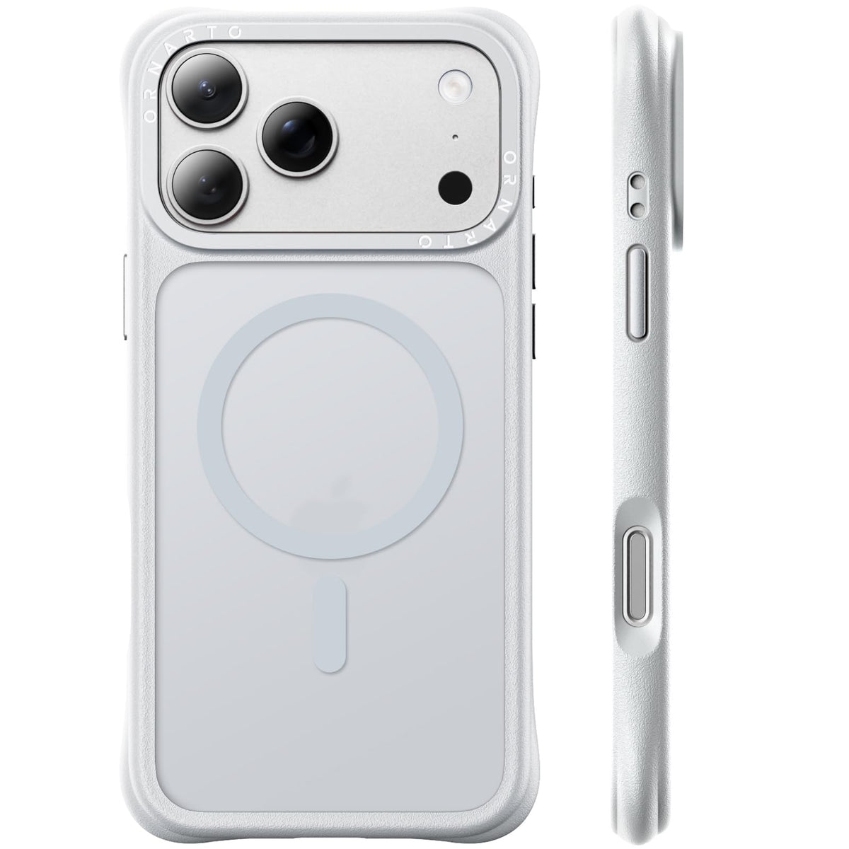 ORNARTO Magnetic for iPhone 17 Pro Max Case, Translucent Matte, Chalk Pink