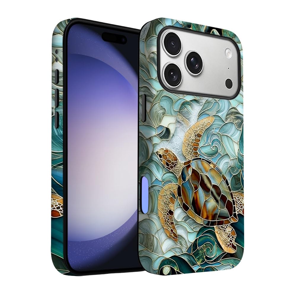 for iPhone 17 Pro Max/iPhone 18 Pro Max Case | Beige Navy Blue Stars | Slim Drop Protection Design