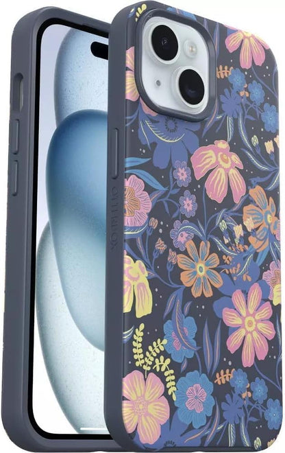OtterBox iPhone 15, iPhone 14, and iPhone 13 Symmetry Series Clear Case - Stardust (Clear/Silver), Snaps to MagSafe, Ultra-Sleek, Raised Edges Protect Camera & Screen
