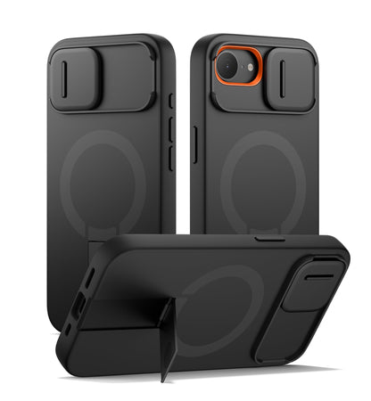 SURITCH for iPhone 17 Pro Max Case with Camera Control Cover, Camera Cover and Adjustable Kickstand, Compatible with MagSafe, Shockproof Bumper Protective Cases 6.9 Inch, Black