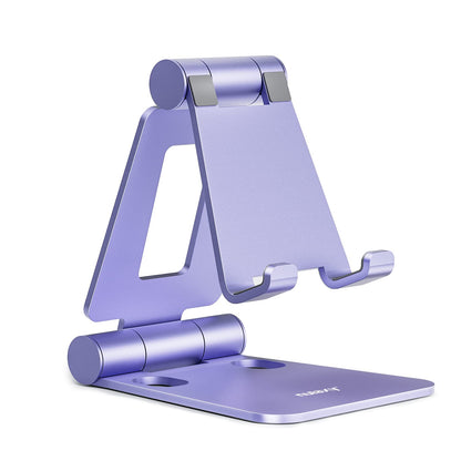 Nulaxy Full Aluminum Dual Folding Cell Phone Stand for Desk, Blue