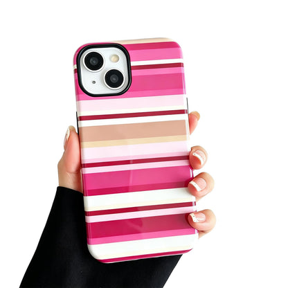 for iPhone 17 Pro Case Cute Yellow Colorful Striped Phone Case