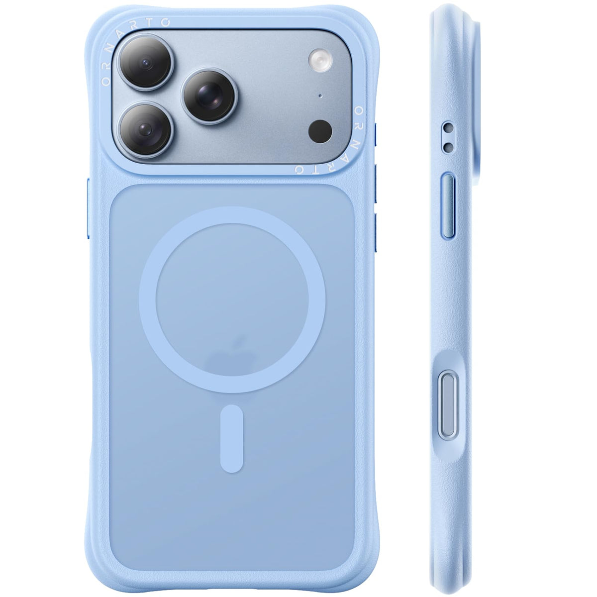 ORNARTO Magnetic for iPhone 17 Pro Max Case, Translucent Matte, Chalk Pink