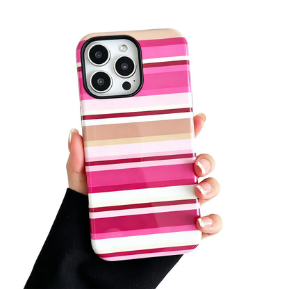 for iPhone 17 Pro Case Cute Yellow Colorful Striped Phone Case