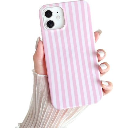 Yeddabox for iPhone 16 Pro Case Cute Striped Phone Case Soft TPU Slim Shockproof Phone Cover for Women Girls, Pink and Yellow