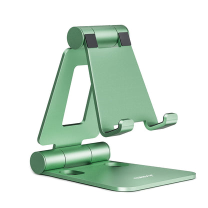 Nulaxy Full Aluminum Dual Folding Cell Phone Stand for Desk, Blue