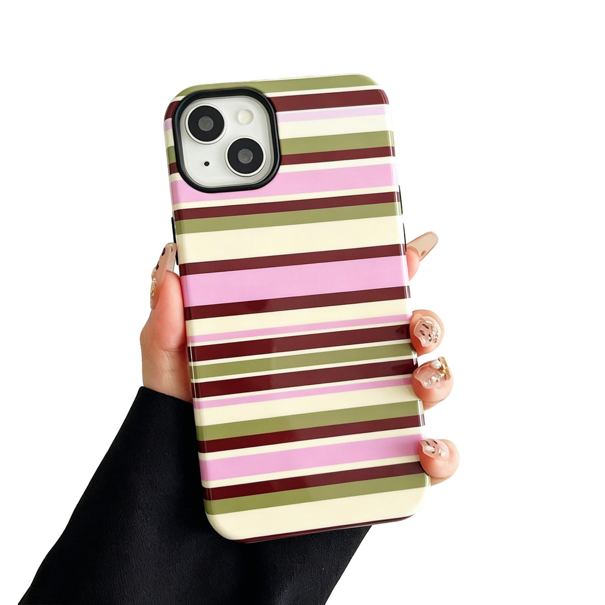 for iPhone 17 Pro Case Cute Yellow Colorful Striped Phone Case
