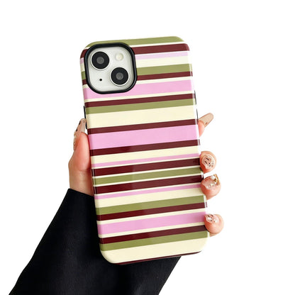 for iPhone 17 Pro Case Cute Yellow Colorful Striped Phone Case