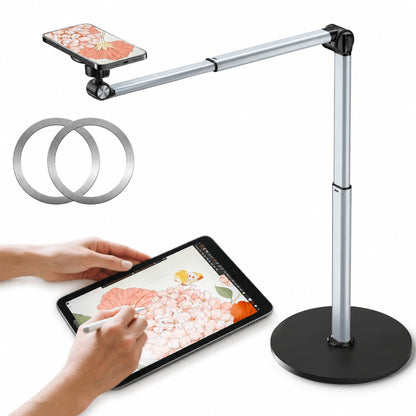 Mistriddle Overhead Phone Stand, 2-Section Telescopic Aluminum Arm