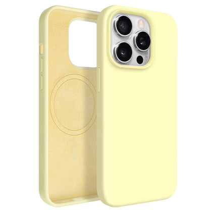 Newseego for iPhone 17 Pro Max Case with Camera Control Button, Solid Color Liquid Silicone Case for Women Girls Men Anti-Scratch Lining Shockproof Drop Protective Cover for iPhone 17 Pro Max-Yellow