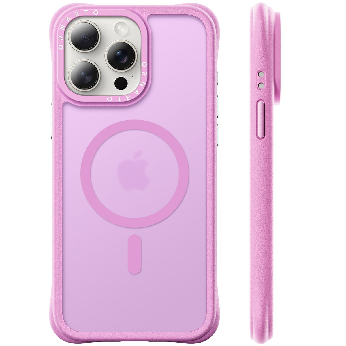 ORNARTO Magnetic for iPhone 15 Pro Max Case, Translucent Matte, Chalk Pink