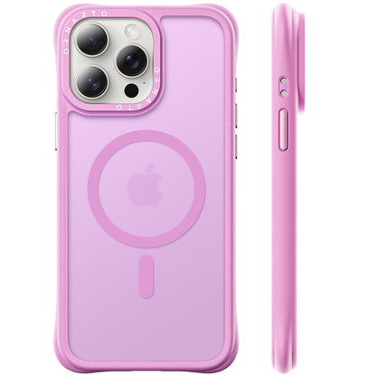 ORNARTO Magnetic for iPhone 15 Pro Max Case, Translucent Matte, Chalk Pink