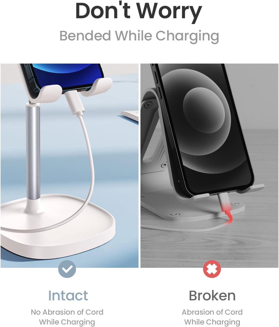 LISEN Cell Phone Stand Adjustable Phone Holer for Desk, Computer Office Desk Accessories for iPhone 16 Holder Women Kitchen Essentials Fits All Mobile Phones Switch Kindle iPads Tablet 4-10in
