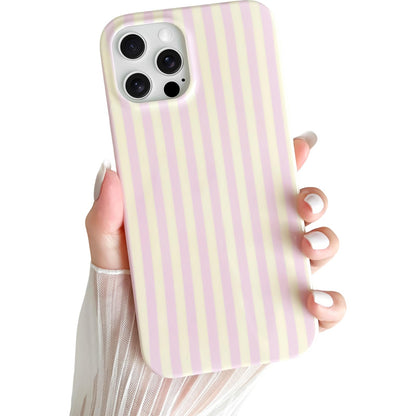 Yeddabox for iPhone 16 Pro Case Cute Striped Phone Case Soft TPU Slim Shockproof Phone Cover for Women Girls, Pink and Yellow