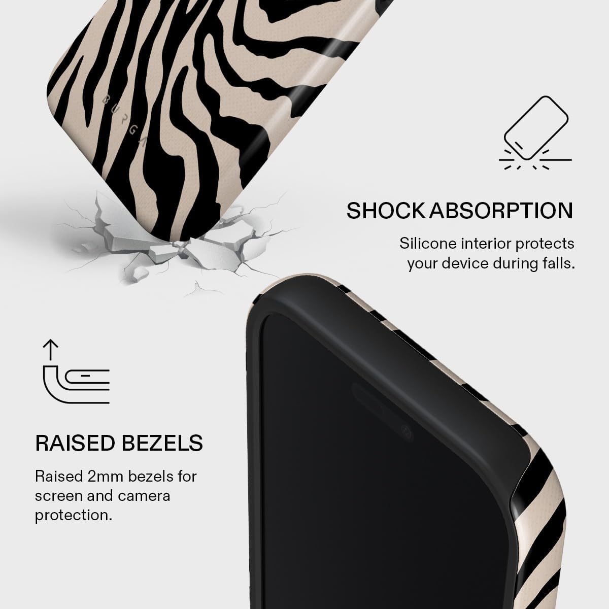 BURGA Unisex Phone Case for iPhone 17 Pro – Dual-Layer Hybrid Design with Shock-Absorbing Silicone & Durable Exterior, Scratch-Resistant Finish and Raised Bezel Edge for Screen Protection & Daily Use