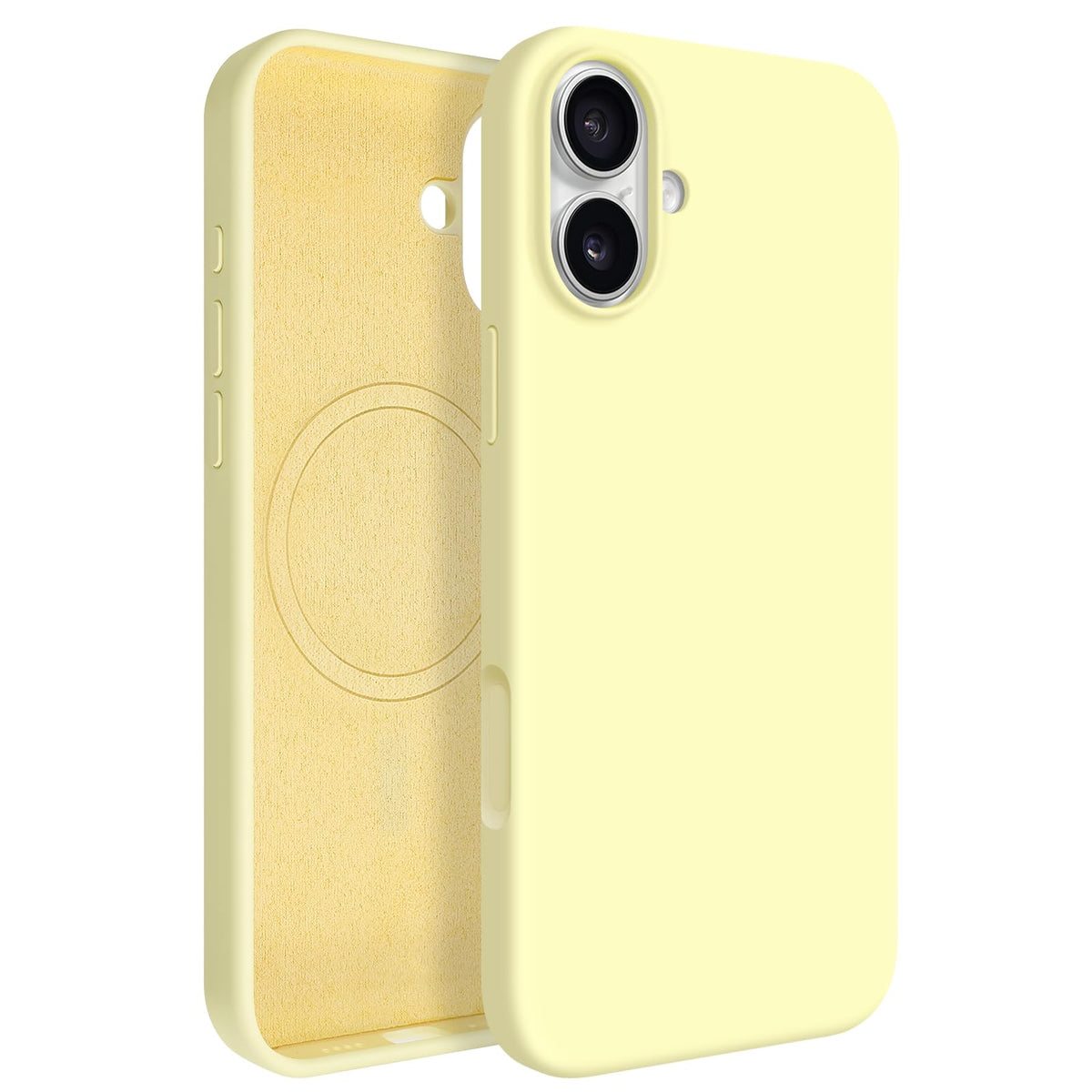 Newseego for iPhone 17 Pro Max Case with Camera Control Button, Solid Color Liquid Silicone Case for Women Girls Men Anti-Scratch Lining Shockproof Drop Protective Cover for iPhone 17 Pro Max-Yellow