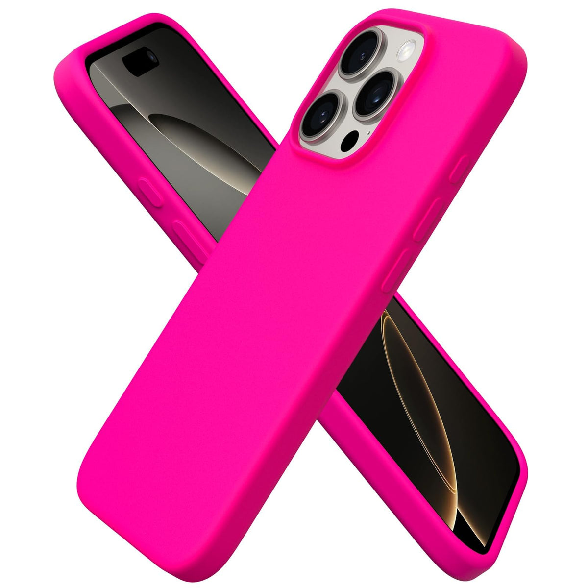 ORNARTO for iPhone 16 Pro Case, Liquid Silicone, Cherry Blossom