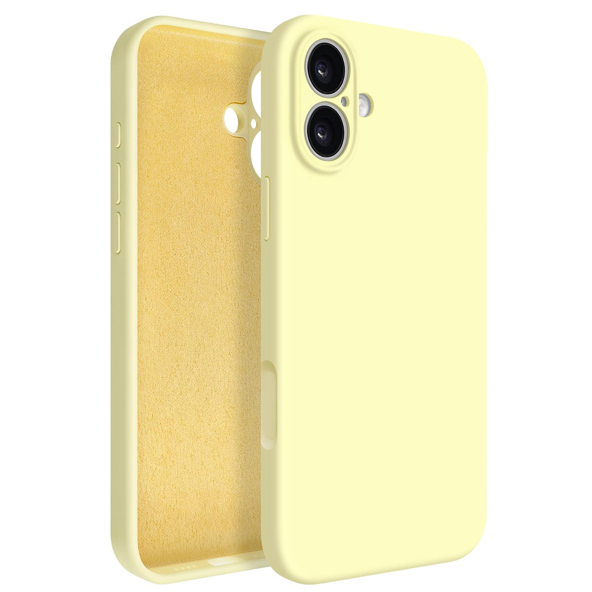 Newseego for iPhone 17 Pro Max Case with Camera Control Button, Solid Color Liquid Silicone Case for Women Girls Men Anti-Scratch Lining Shockproof Drop Protective Cover for iPhone 17 Pro Max-Yellow