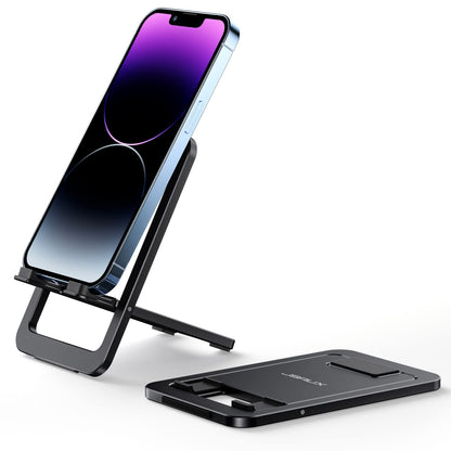 JSAUX Fold-Flat Cell Phone Stand 2-Pack, Adjustable Desk Holder-Gray