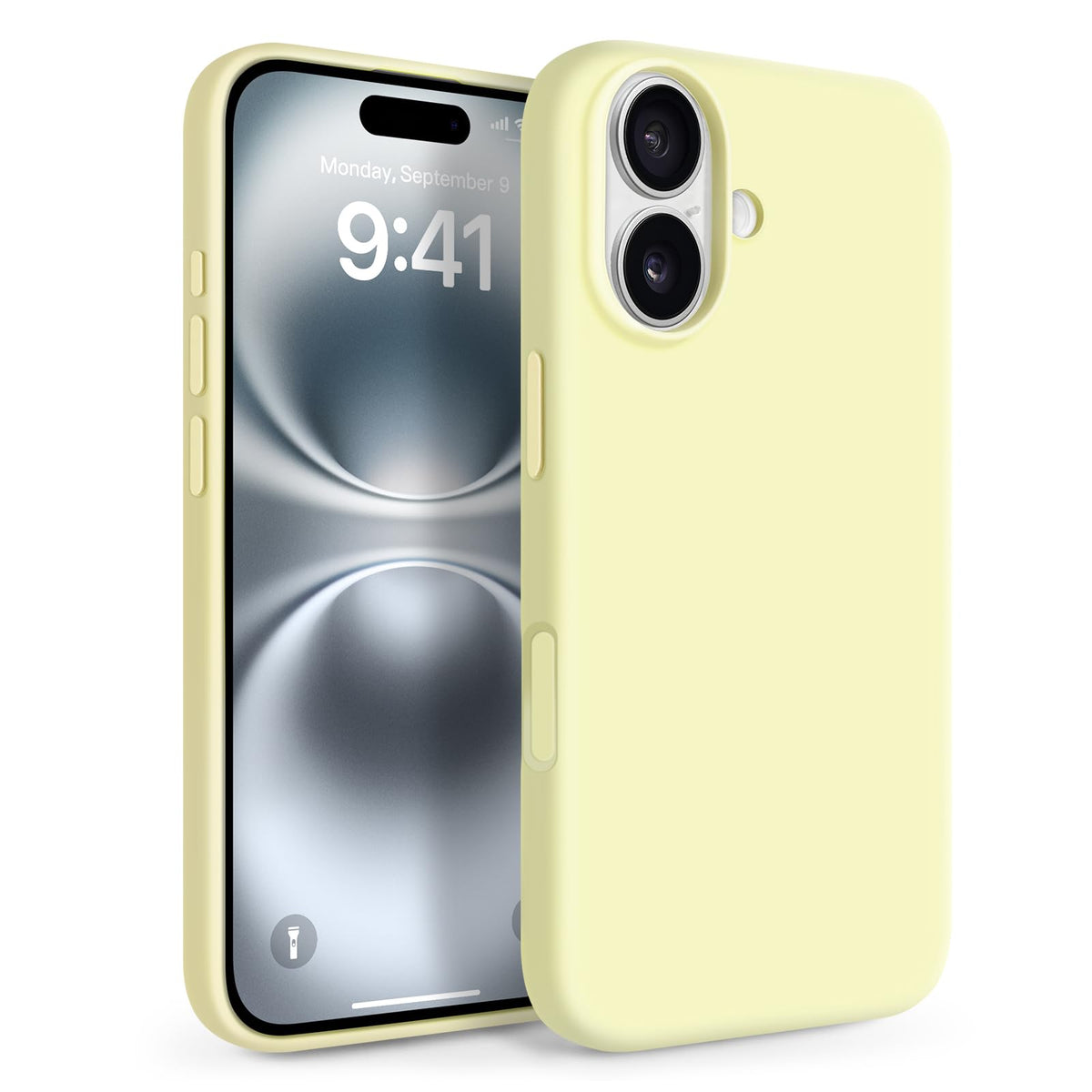 Newseego for iPhone 17 Pro Max Case with Camera Control Button, Solid Color Liquid Silicone Case for Women Girls Men Anti-Scratch Lining Shockproof Drop Protective Cover for iPhone 17 Pro Max-Yellow