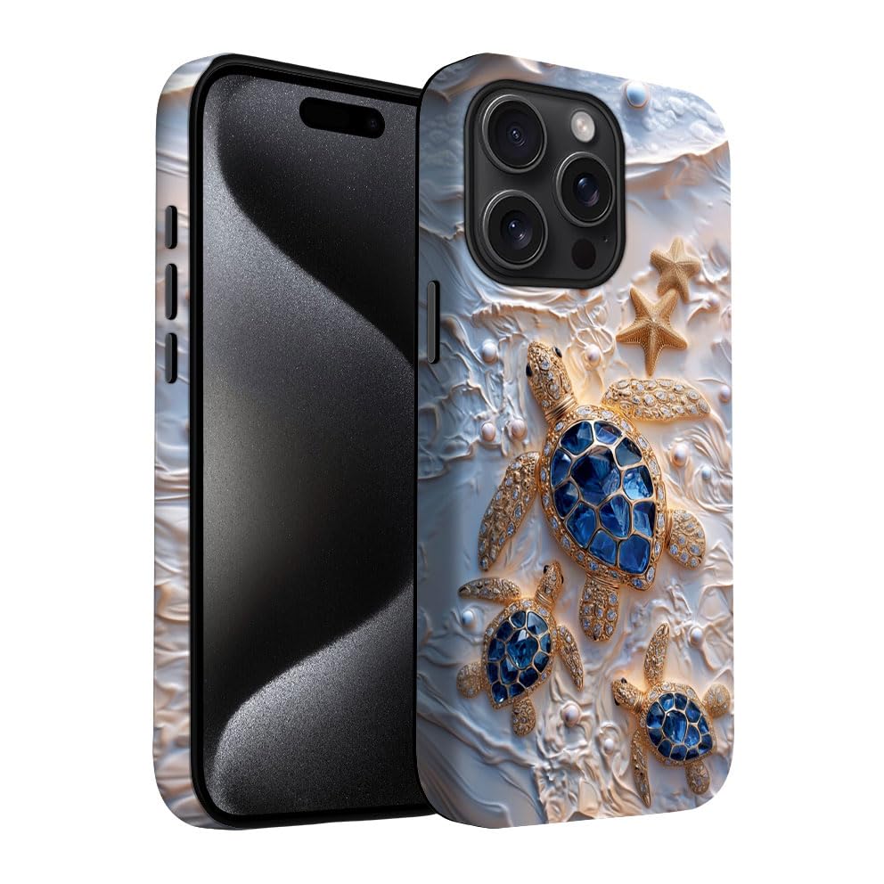 for iPhone 17 Pro Max/iPhone 18 Pro Max Case | Beige Navy Blue Stars | Slim Drop Protection Design