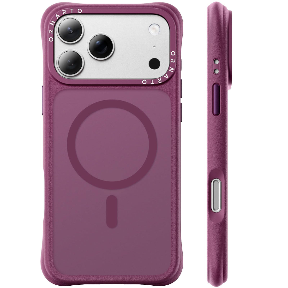 ORNARTO Magnetic for iPhone 17 Pro Max Case, Translucent Matte, Chalk Pink