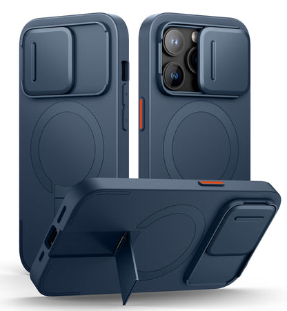SURITCH for iPhone 17 Pro Max Case with Camera Control Cover, Camera Cover and Adjustable Kickstand, Compatible with MagSafe, Shockproof Bumper Protective Cases 6.9 Inch, Black