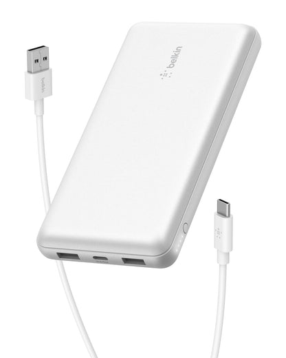 Belkin 20000mAh 15W 3 Port Power Bank, USB A to USB C Cable Included
