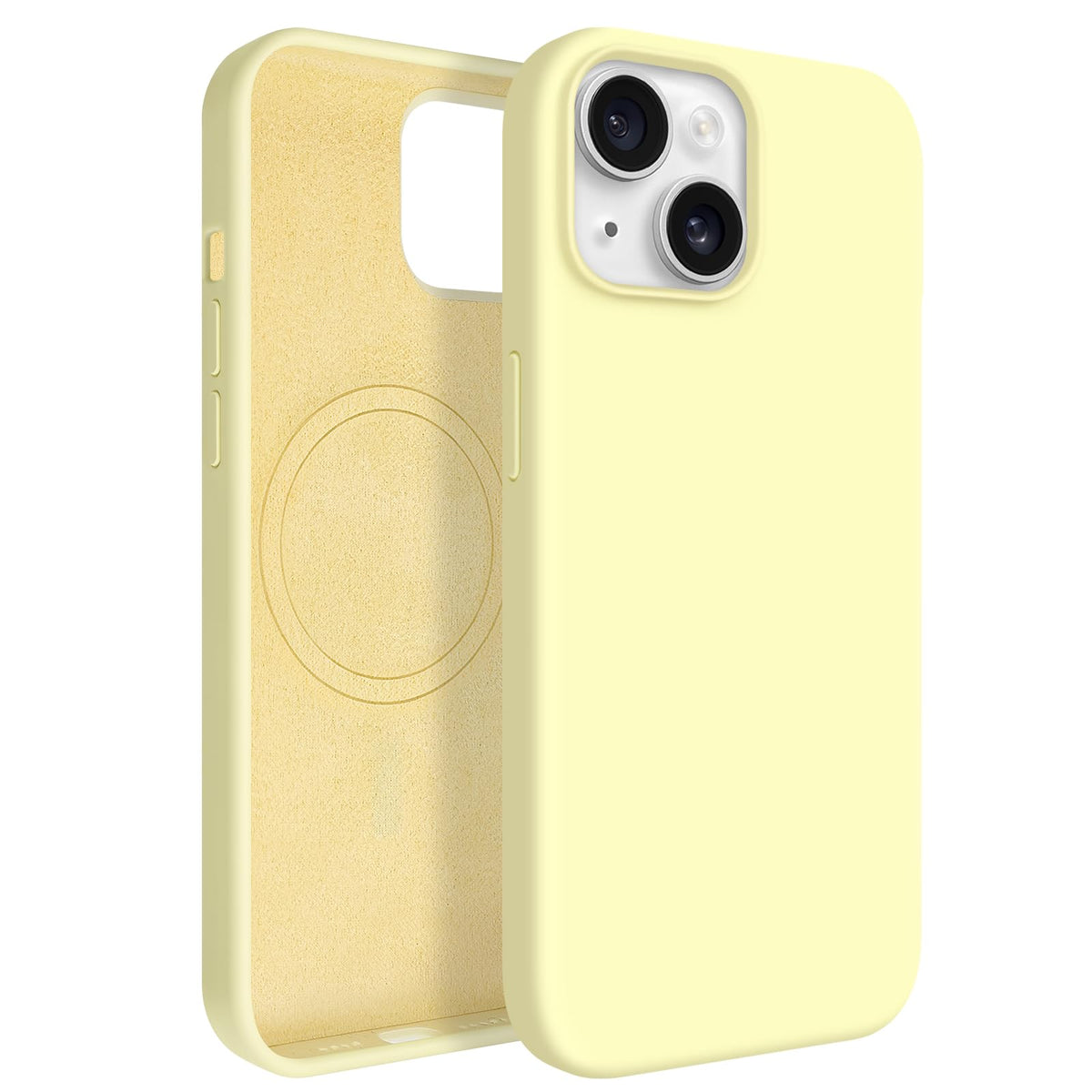 Newseego for iPhone 17 Pro Max Case with Camera Control Button, Solid Color Liquid Silicone Case for Women Girls Men Anti-Scratch Lining Shockproof Drop Protective Cover for iPhone 17 Pro Max-Yellow