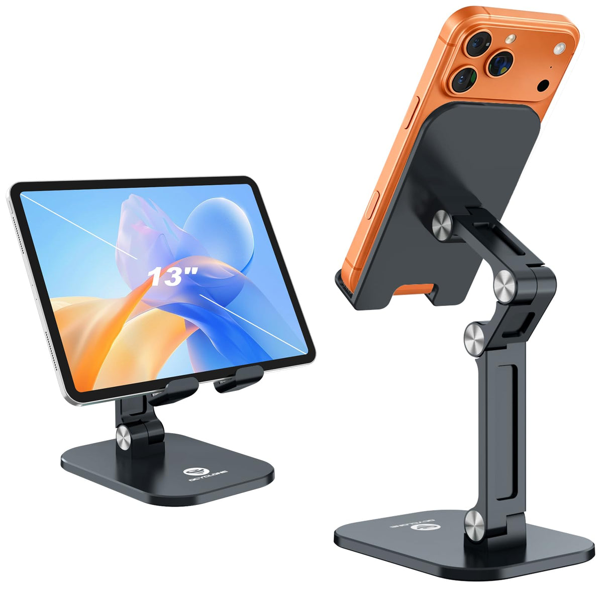 OCYCLONE Phone Stand for Desk, Foldable Cell Phone Stand Holder, Black