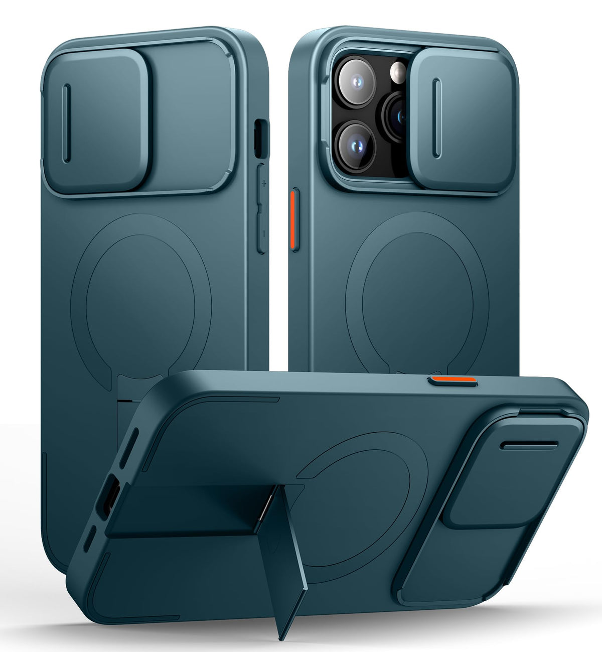 SURITCH for iPhone 17 Pro Max Case with Camera Control Cover, Camera Cover and Adjustable Kickstand, Compatible with MagSafe, Shockproof Bumper Protective Cases 6.9 Inch, Black