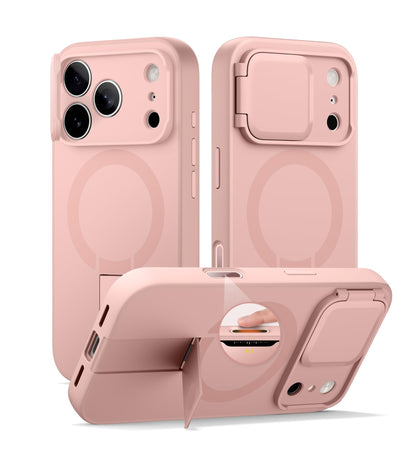 SURITCH for iPhone 17 Pro Max Case with Camera Control Cover, Camera Cover and Adjustable Kickstand, Compatible with MagSafe, Shockproof Bumper Protective Cases 6.9 Inch, Black