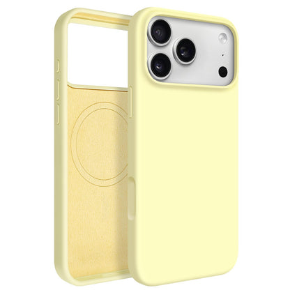 Newseego for iPhone 17 Pro Max Case with Camera Control Button, Solid Color Liquid Silicone Case for Women Girls Men Anti-Scratch Lining Shockproof Drop Protective Cover for iPhone 17 Pro Max-Yellow
