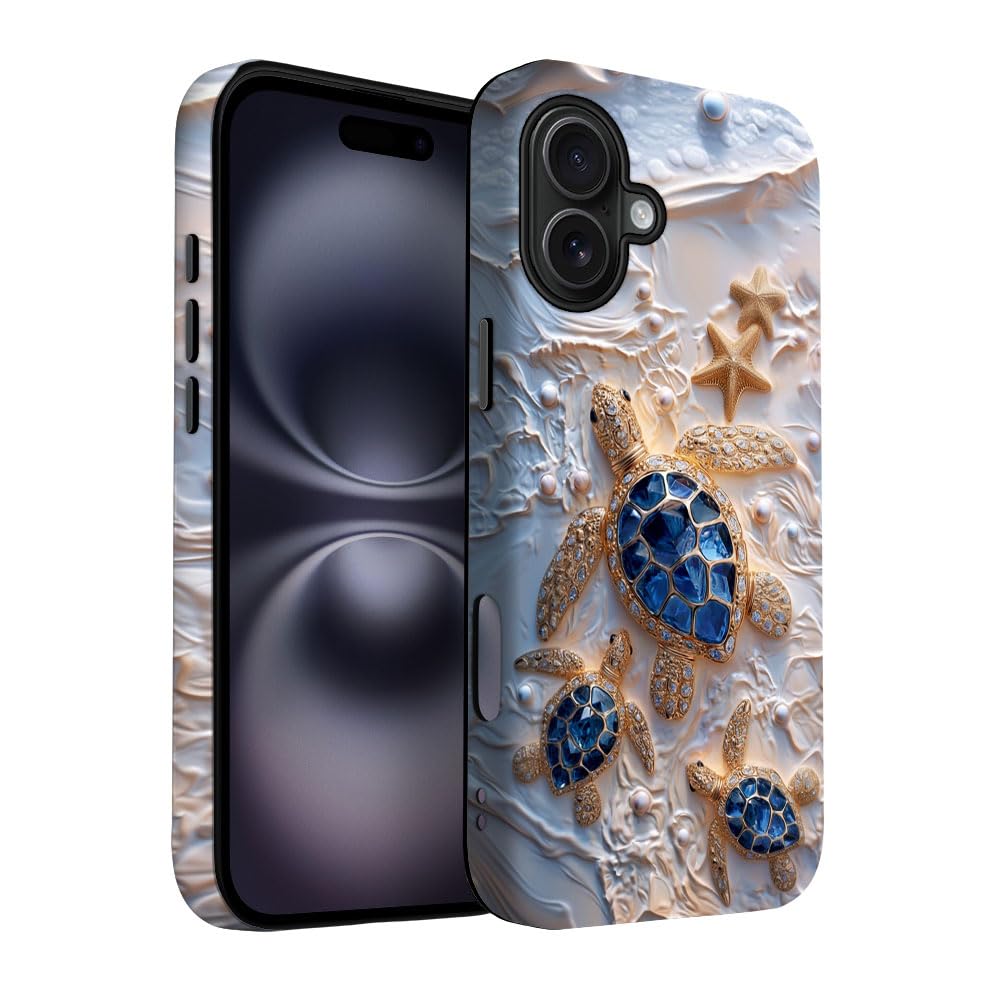 for iPhone 17 Pro Max/iPhone 18 Pro Max Case | Beige Navy Blue Stars | Slim Drop Protection Design