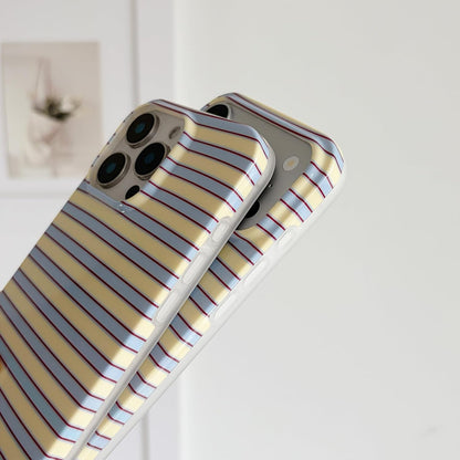 for iPhone 18 Pro Max Case / 17 Pro Max Case Striped, Blue Yellow