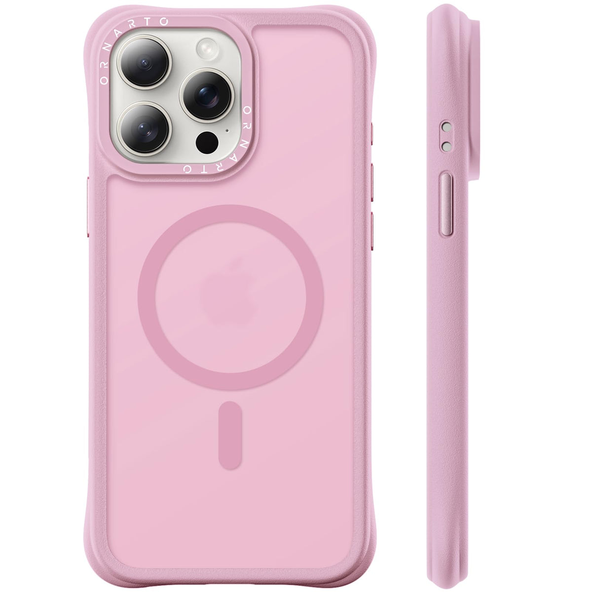 ORNARTO Magnetic for iPhone 15 Pro Max Case, Translucent Matte, Chalk Pink