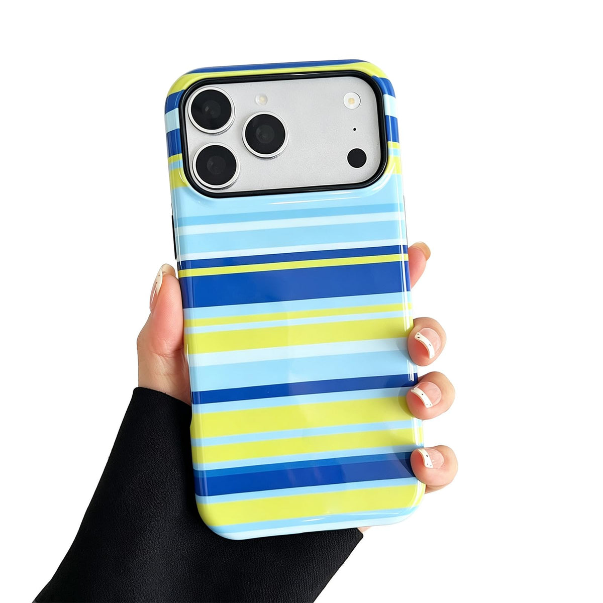 for iPhone 17 Pro Case Cute Yellow Colorful Striped Phone Case