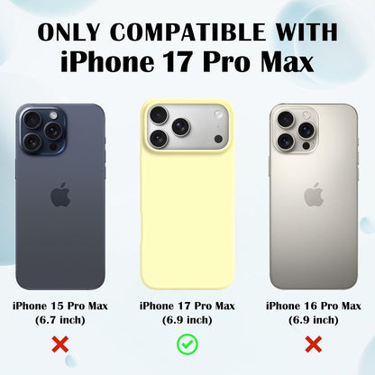 Newseego for iPhone 17 Pro Max Case with Camera Control Button, Solid Color Liquid Silicone Case for Women Girls Men Anti-Scratch Lining Shockproof Drop Protective Cover for iPhone 17 Pro Max-Yellow