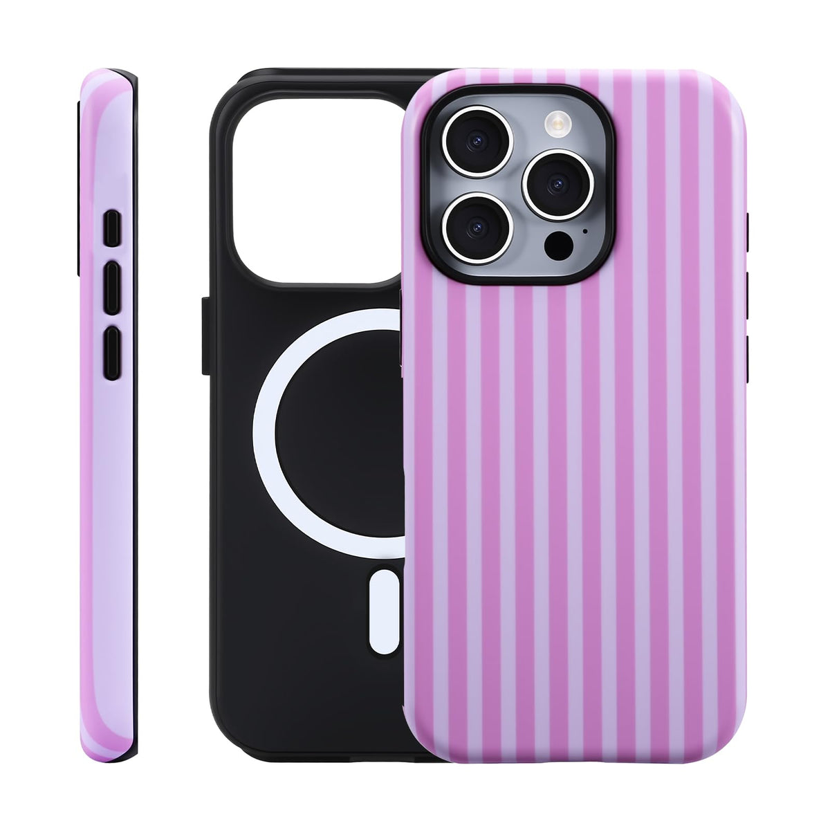 for iPhone 17 ProMax/18 ProMax Case - Wireless Charging for MagSafe, Dual-Layer Design (Outer Hard PC Shell + Inner Soft TPU Shell), Unisex Shockproof Protective Case - Tiger Stripe Pattern.