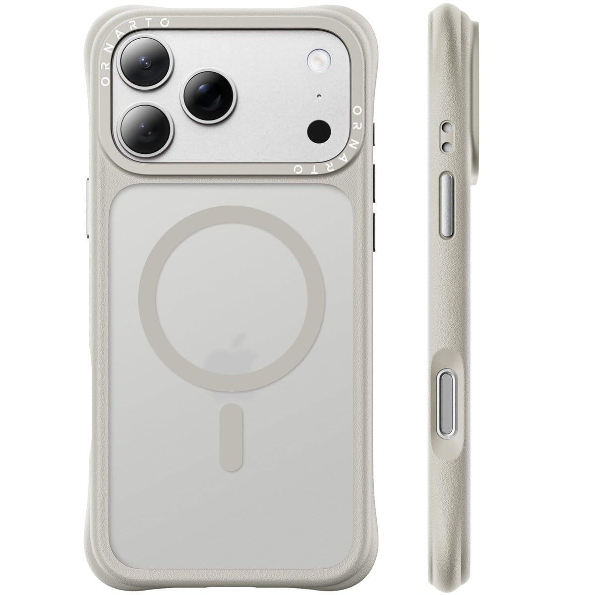ORNARTO Magnetic for iPhone 17 Pro Max Case, Translucent Matte, Chalk Pink