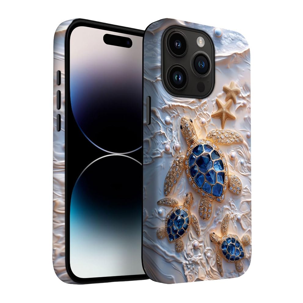 for iPhone 17 Pro Max/iPhone 18 Pro Max Case | Beige Navy Blue Stars | Slim Drop Protection Design