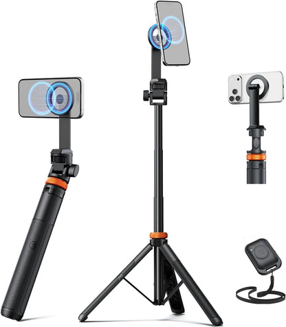 EUCOS 62" Magnetic Phone Tripod for iPhone, Selfie Stick Tripod with Remote